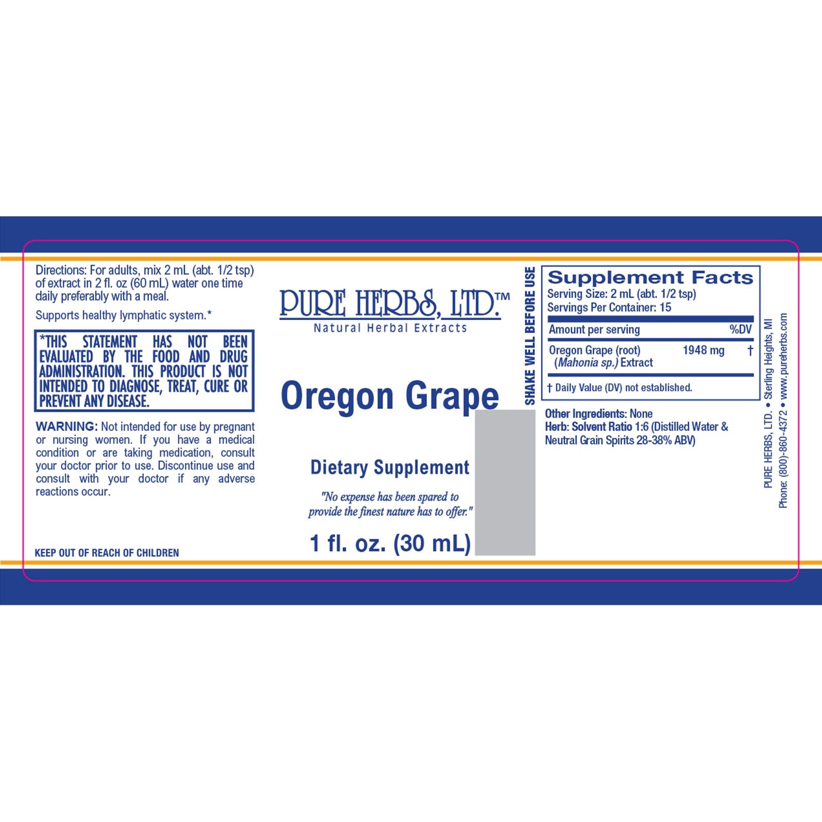 Pure Herbs, Ltd. Oregon Grape - Image 3