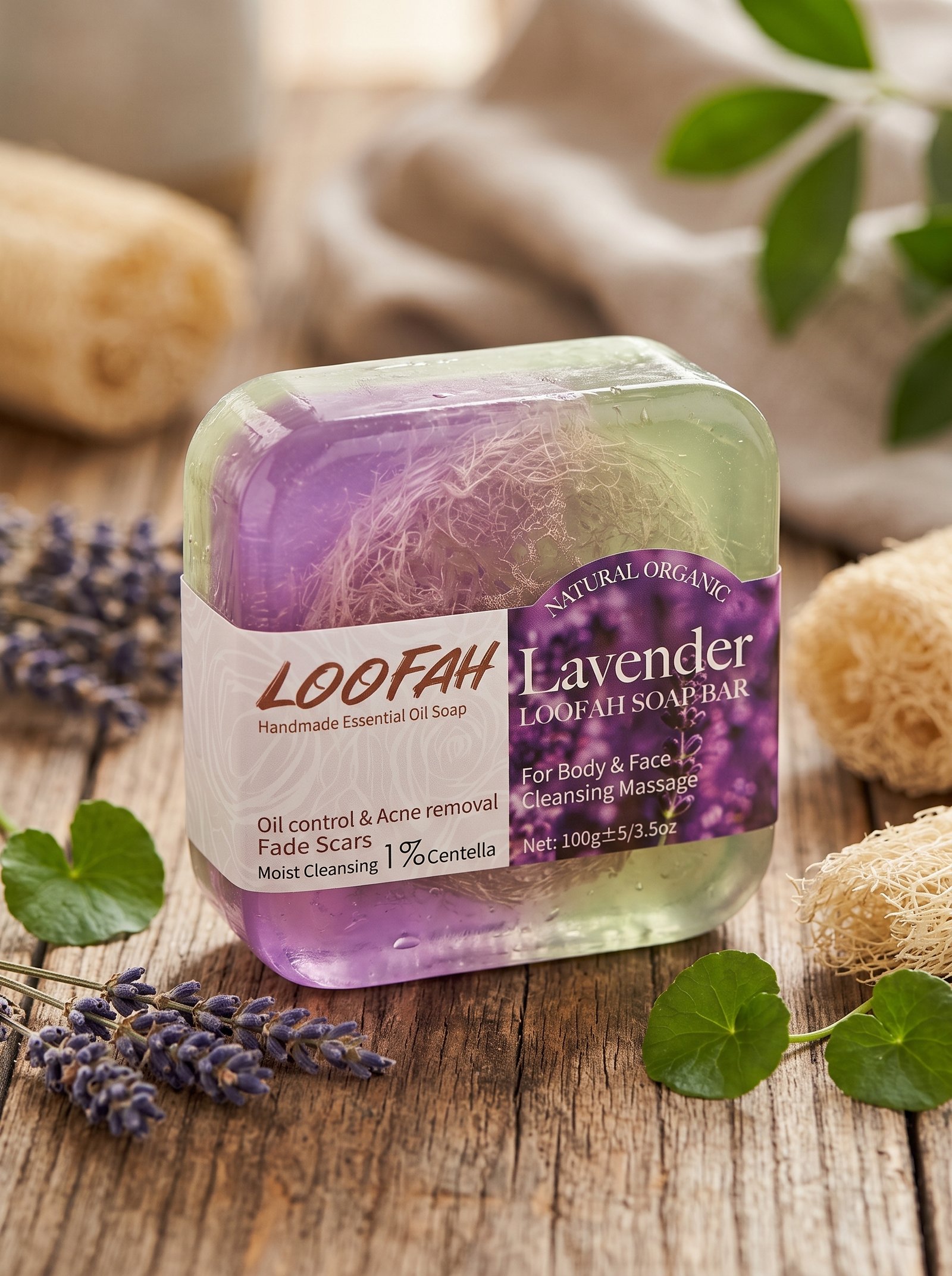 Natural Organic Loofah Lavender Soap